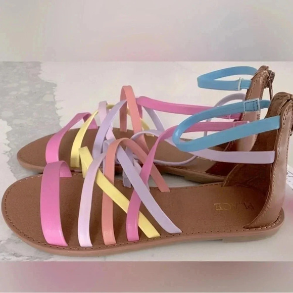 The Children's Place Other - The Children's Place Springtime Strap Sandals Rainbow Size 3 Youth Colorful NEW
